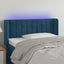 sengegavl med LED-lys 103x16x78/88 cm fløjl mørkeblå