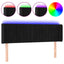 sengegavl med LED-lys 147x16x78/88 cm fløjl sort