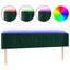 sengegavl med LED-lys 203x16x78/88 cm fløjl mørkegrøn