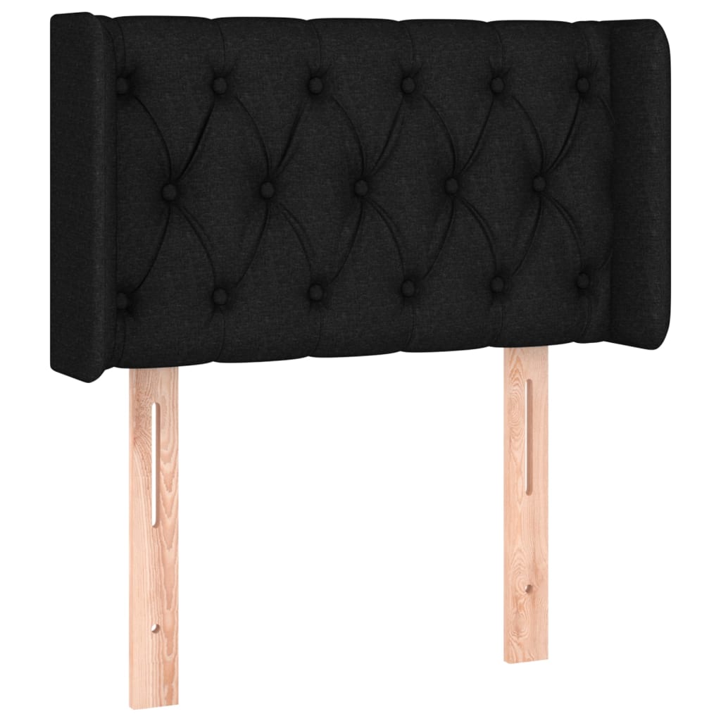 sengegavl med LED-lys 83x16x78/88 cm stof sort