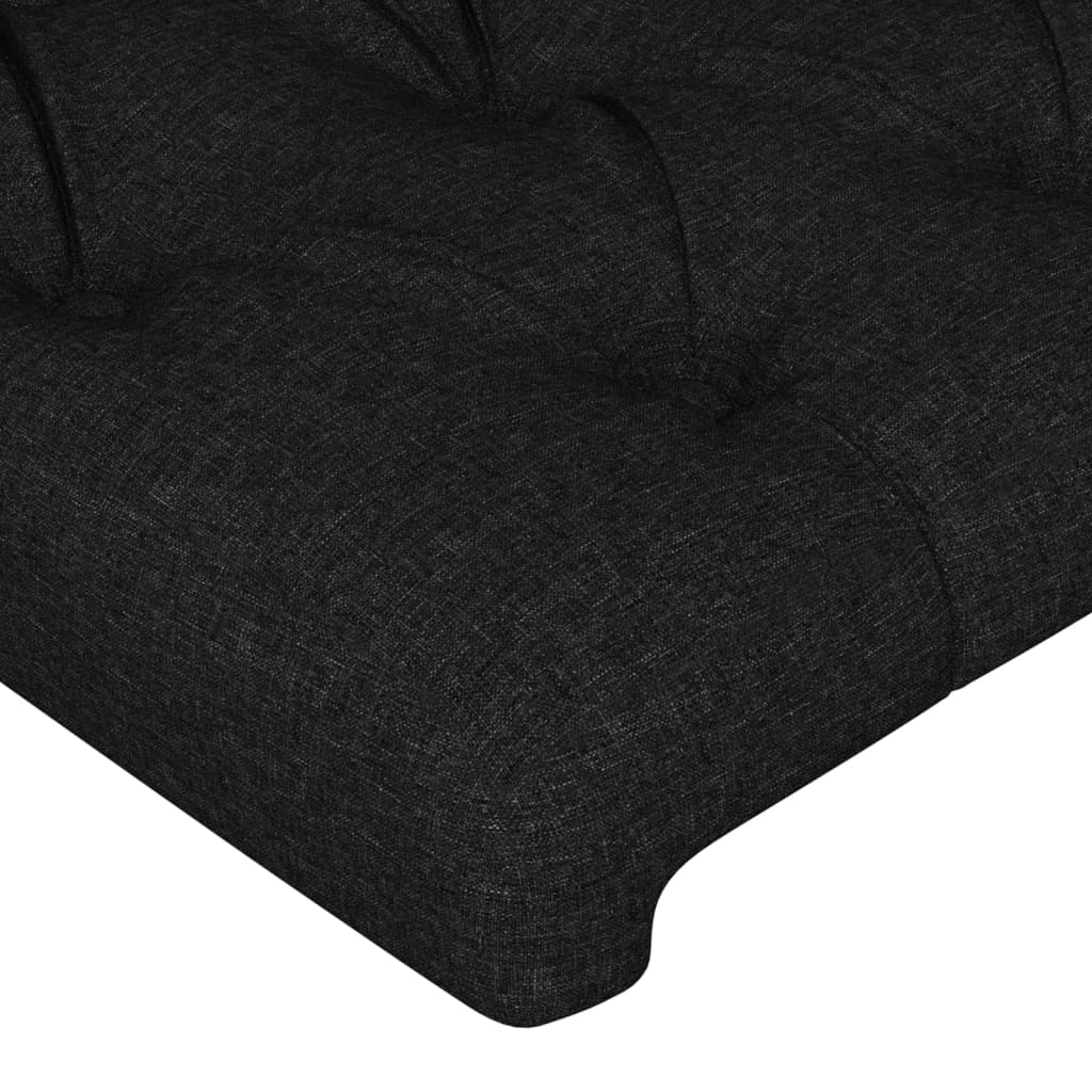 sengegavl med LED-lys 83x16x78/88 cm stof sort