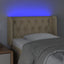 sengegavl med LED-lys 83x16x78/88 cm stof cremefarvet