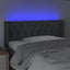 sengegavl med LED-lys 93x16x78/88 cm stof mørkegrå