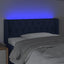 sengegavl med LED-lys 93x16x78/88 cm stof blå
