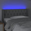 sengegavl med LED-lys 103x16x78/88 cm stof lysegrå