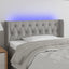 sengegavl med LED-lys 103x16x78/88 cm stof lysegrå