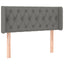 sengegavl med LED-lys 103x16x78/88 cm stof mørkegrå