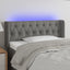 sengegavl med LED-lys 103x16x78/88 cm stof mørkegrå
