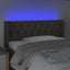 sengegavl med LED-lys 103x16x78/88 cm stof gråbrun