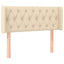 sengegavl med LED-lys 103x16x78/88 cm stof cremefarvet