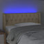 sengegavl med LED-lys 103x16x78/88 cm stof cremefarvet
