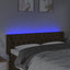 sengegavl med LED-lys 147x16x78/88 cm stof mørkebrun