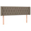 sengegavl med LED-lys 147x16x78/88 cm stof gråbrun