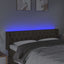 sengegavl med LED-lys 163x16x78/88 cm stof gråbrun