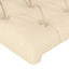 sengegavl med LED-lys 163x16x78/88 cm stof cremefarvet