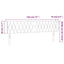 sengegavl med LED-lys 183x16x78/88 cm stof sort