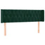 sengegavl med LED-lys 147x16x78/88 cm fløjl mørkegrøn