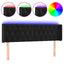 sengegavl med LED-lys 163x16x78/88 cm fløjl sort