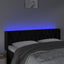 sengegavl med LED-lys 163x16x78/88 cm fløjl sort