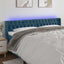 sengegavl med LED-lys 183x16x78/88 cm fløjl mørkeblå