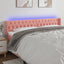 sengegavl med LED-lys 203x16x78/88 cm fløjl lyserød