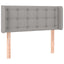 sengegavl med LED-lys 83x16x78/88 cm stof lysegrå