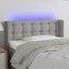 sengegavl med LED-lys 83x16x78/88 cm stof lysegrå