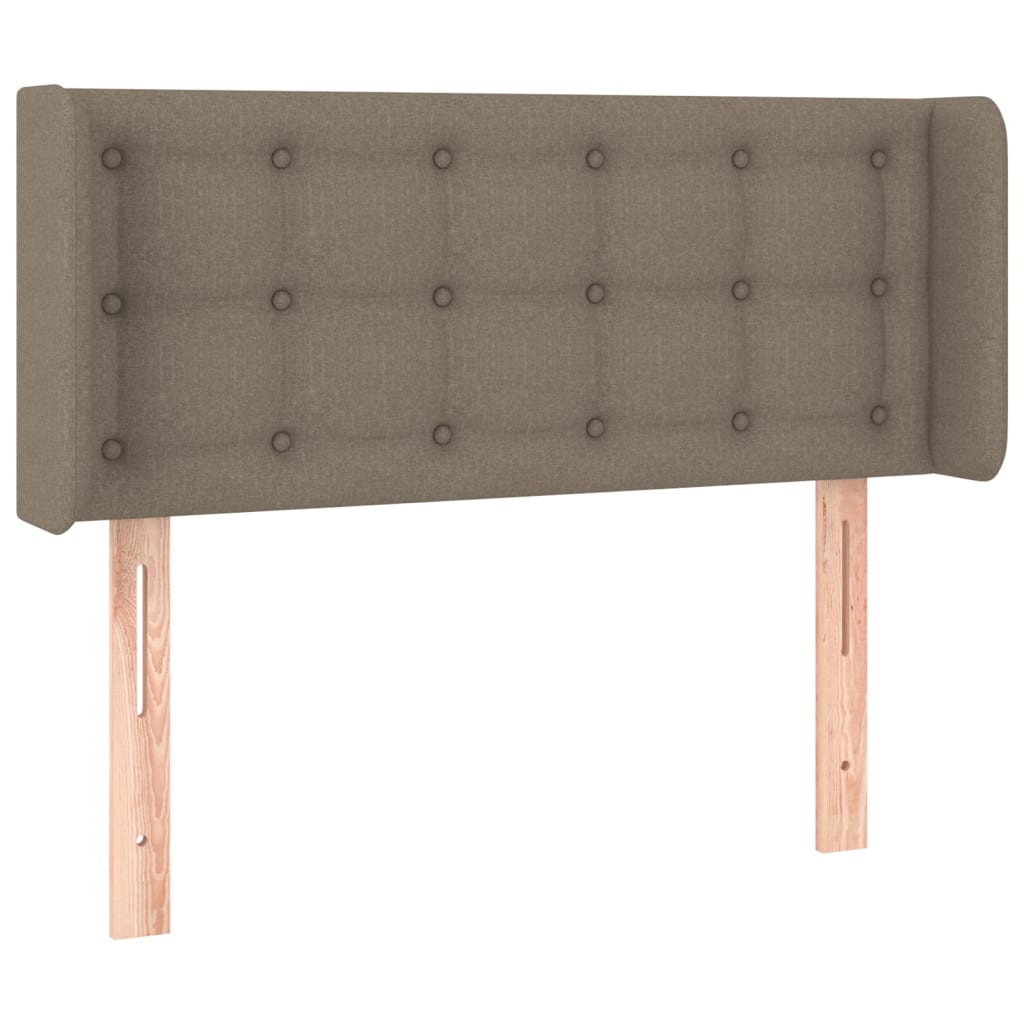 sengegavl med LED-lys 83x16x78/88 cm stof gråbrun