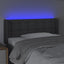sengegavl med LED-lys 93x16x78/88 cm stof mørkegrå