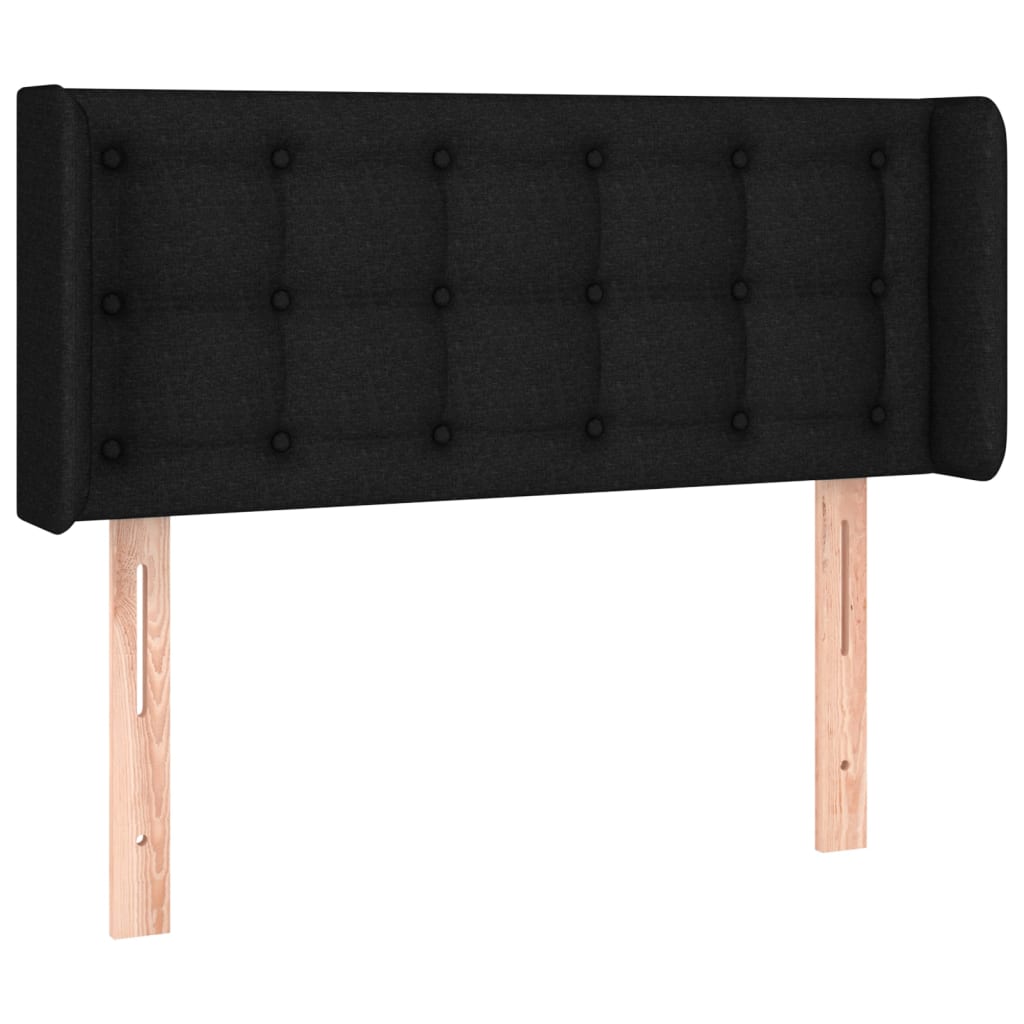 sengegavl med LED-lys 103x16x78/88 cm stof sort