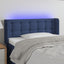 sengegavl med LED-lys 103x16x78/88 cm stof blå