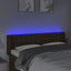 sengegavl med LED-lys 147x16x78/88 cm stof mørkebrun
