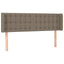 sengegavl med LED-lys 147x16x78/88 cm stof gråbrun