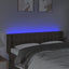 sengegavl med LED-lys 147x16x78/88 cm stof gråbrun