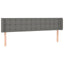 sengegavl med LED-lys 203x16x78/88 cm stof mørkegrå