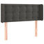 sengegavl med LED-lys 83x16x78/88 cm fløjl mørkegrå