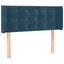 sengegavl med LED-lys 83x16x78/88 cm stof Mørkeblå