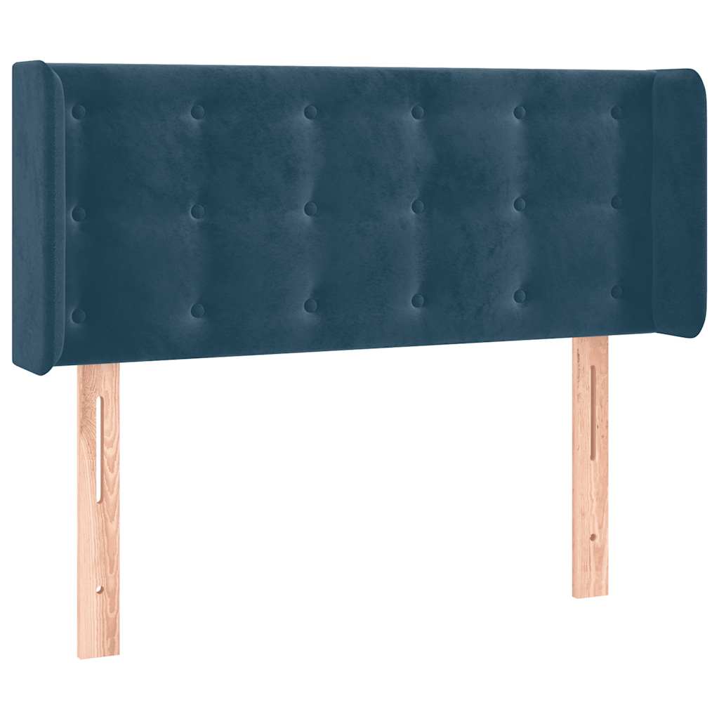 sengegavl med LED-lys 93x16x78/88 cm fløjl Mørkeblå