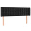 sengegavl med LED-lys 147x16x78/88 cm fløjl sort