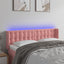 sengegavl med LED-lys 147x16x78/88 cm fløjl lyserød