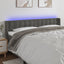 sengegavl med LED-lys 163x16x78/88 cm fløjl mørkegrå