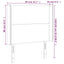 sengegavl med LED-lys 83x16x118/128 cm stof sort