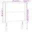 sengegavl med LED-lys 93x16x118/128 cm stof mørkebrun