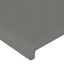 sengegavl med LED-lys 103x16x118/128 cm stof sort