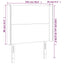 sengegavl med LED-lys 103x16x118/128 cm stof gråbrun