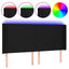 sengegavl med LED-lys 163x16x118/128 cm stof sort