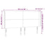 sengegavl med LED-lys 203x16x118/128 cm stof sort