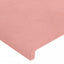 sengegavl med LED-lys 93x16x118/128 cm fløjl lyserød