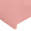 sengegavl med LED-lys 183x16x118/128 cm fløjl lyserød