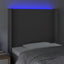 sengegavl med LED-lys 83x16x118/128 cm kunstlæder grå